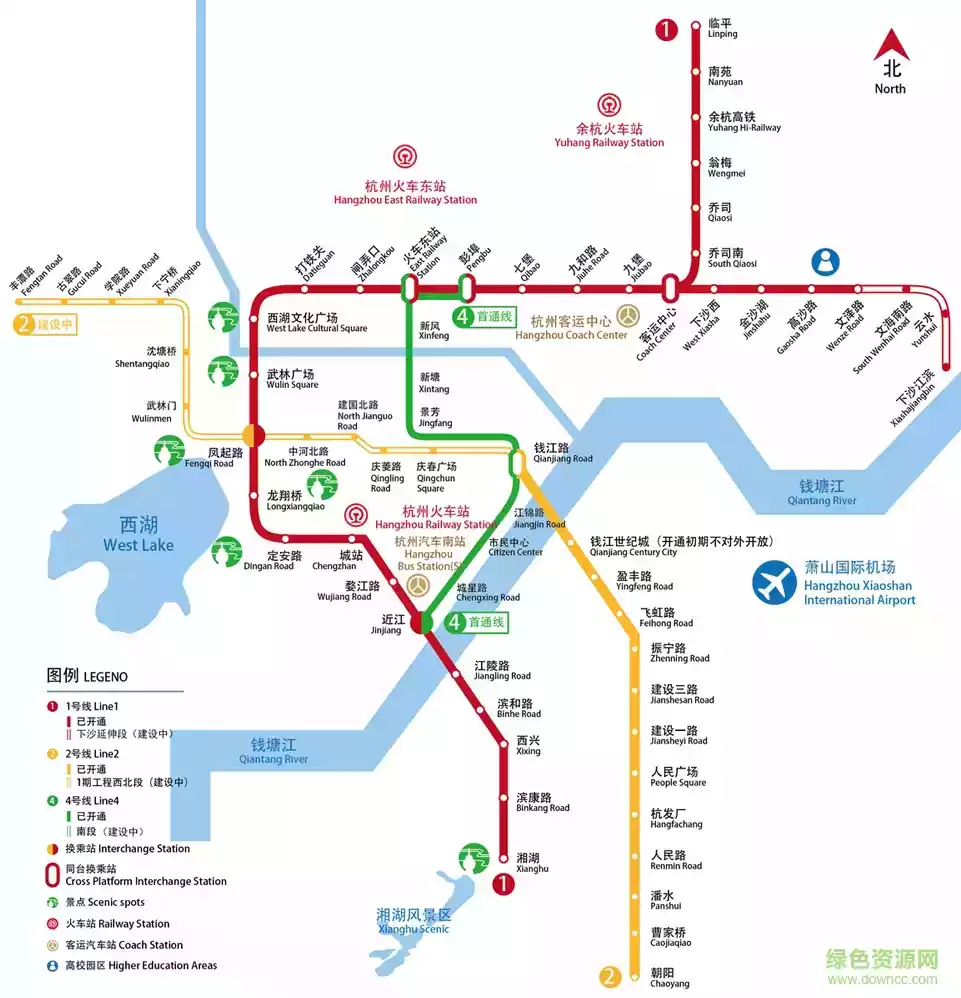 杭州地铁线路图高清全图